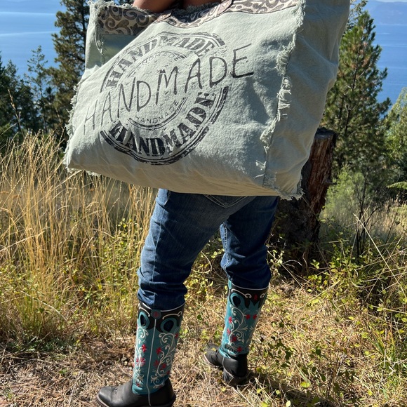 ✈️green New Handmade XL Canvas Weekender Myra Bag Duffel GYM travel tote - Picture 3 of 7